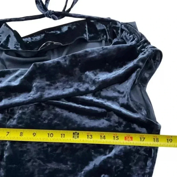 Guess Blue Crush Velvet Velour Cowl Neck Mini Cocktail Dress Women’s Size XS - Picture 4 of 7